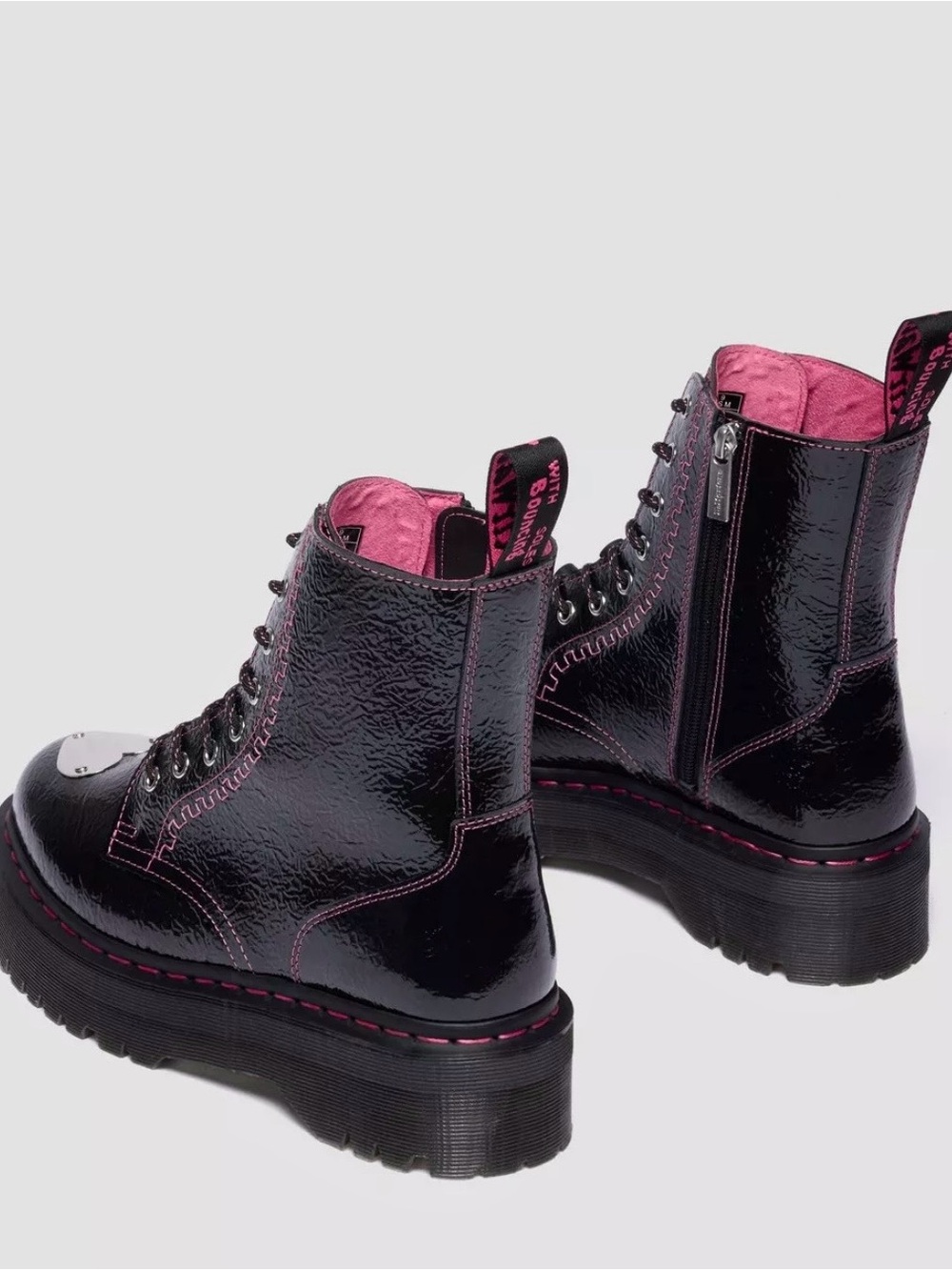 DR. MARTENS JADON BLACK LEATHER BOOTS, LADIES SZ 8, NEW $220. - Picture 6 of 16